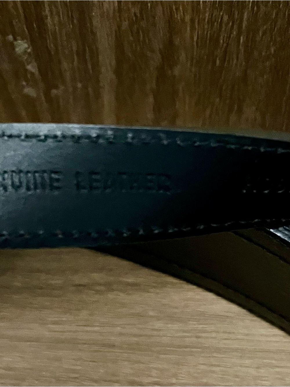 Anne Fontaine Black and Gunmetal Leather Wide Waist Belt with Silver Buckle - Picture 9 of 11